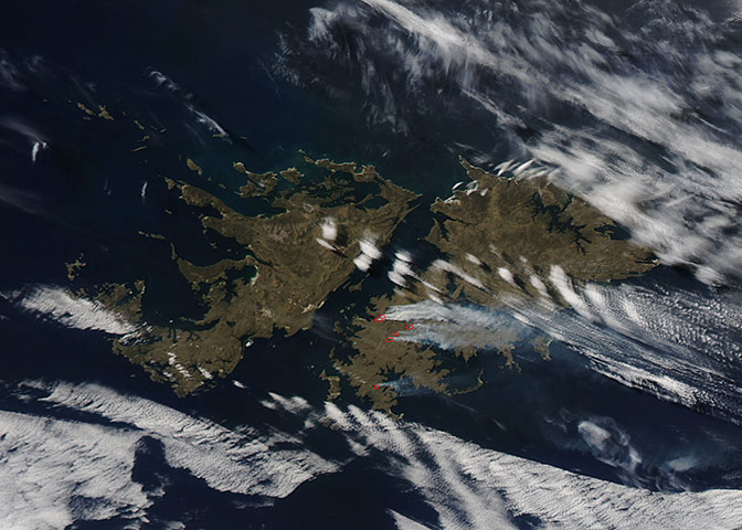 Satellite Eye on Earth: wildfires on the East Falkland Island