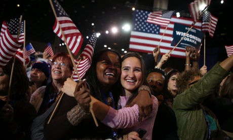 Then suddenly, it's all over. Supporters of President Barack Obama in Chicago are overjoyed to hear that he has won reelection against Republican candidate, Mitt Romney. In the words of the President 'Four more years'.