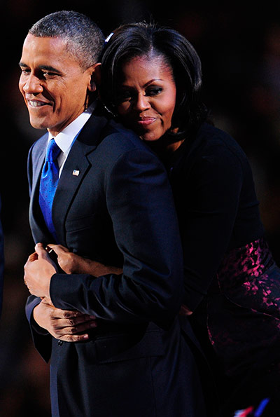 Election celebrations: US President Barack Obama and his wife M