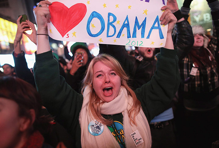 Election celebrations: New York Reacts As Obama Wins Second Term