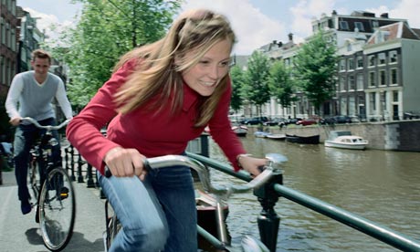 city cycling by canal