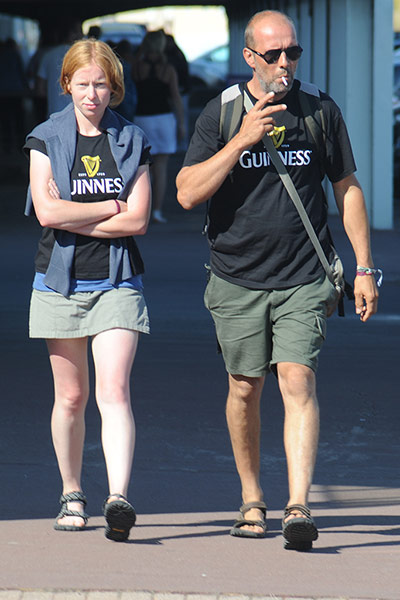 Big Picture: Couples: A couple dressed in matching Guinness t-shirts