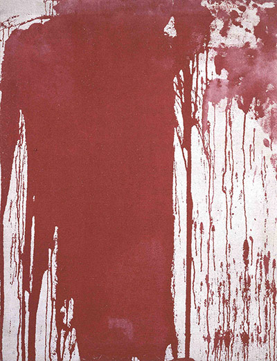 A Bigger Splash: Poured Painting 1963 by Hermann Nitsch