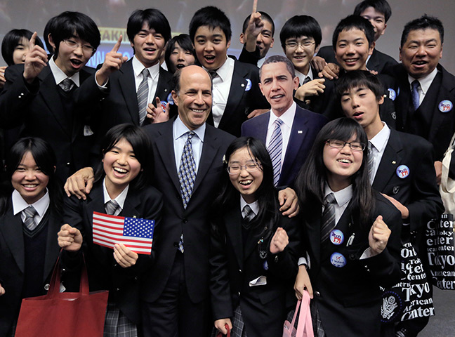 World election reaction: Tokyo, Japan: US Ambassador to Japan John Roos