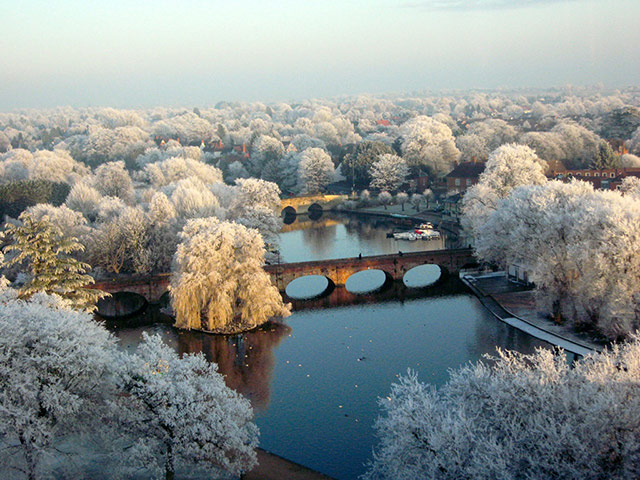 Your Pictures: Iced: View from the Royal Shakespeare Theatre, Stratford, on a frosty day
