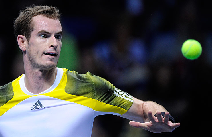 Murray v Djokovic: Andy Murray eyes the ball