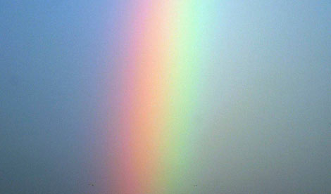 File photo of a rainbow appearing over the Vittorio Emmanuele monument in central Rome