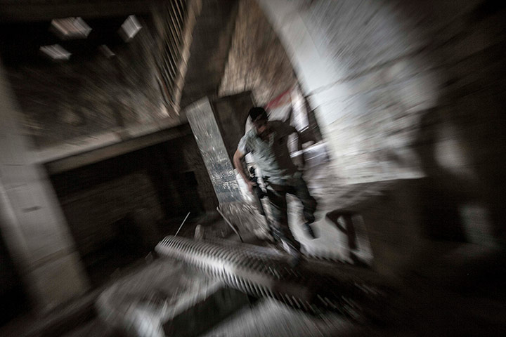 From The Agencies: A rebel fighter belonging to the Qatebee Sokor Al-Islam group