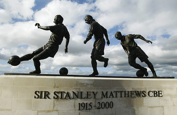 Joy of six stadiums: Sir Stanley Matthews Statue