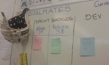 The Guardian Soulmates team official Scrum cap, as donated by St Helens Rugby League team