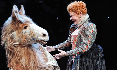 Judi Dench (Titania) and Oliver Chris (Bottom) in A Midsummer Night's Dream