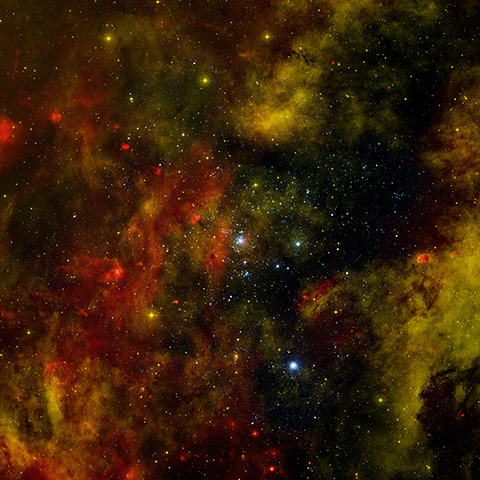 A month in Space: composite image of the star cluster Cygnus OB2