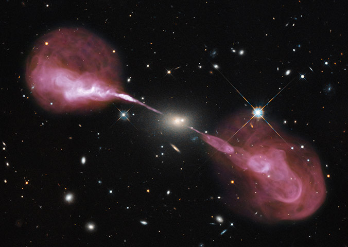 A month in Space: Spectacular jets powered by the gravitational energy of massive black hole