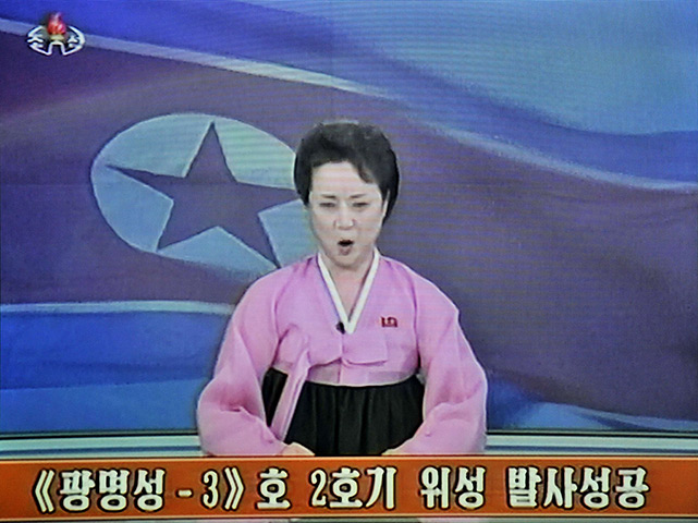 North Korea missile: North Korean TV showing a female announcer 