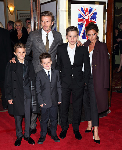 Viva Forever arrivals: The Beckham family