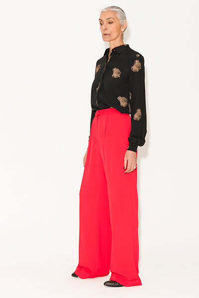 All Ages: Red: Pam wears trousers, by Reiss at John Lewis. Shirt, by Anna & Boy, Matches