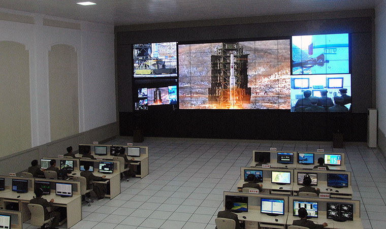 Korea rocket launch: Technicians monitoring the launch of the satellite 