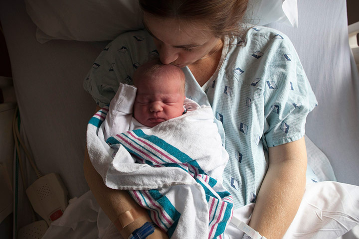 December 12 2012: Sarah Murchison holds her yet un-named baby girl 