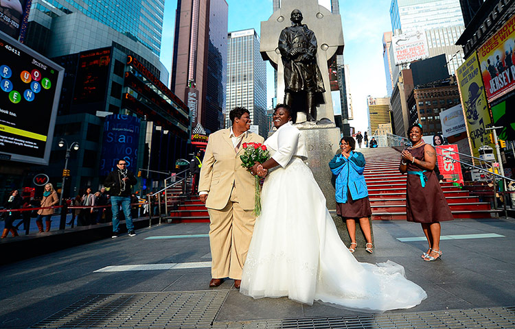 December 12 2012: Chris (R) and Renee Wiley in Times Square