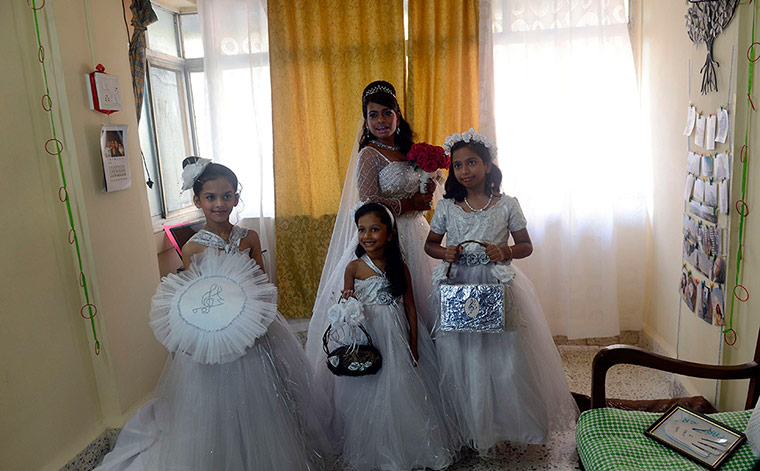 December 12 2012: Bride Emilia D'Silva poses 