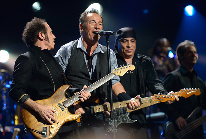 Sandy gig: Nils Lofgren, Bruce Springsteen and Steven Van Zandt of The E Street Band