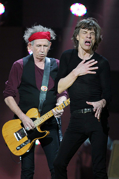 Sandy gig: Keith Richards and Mick Jagger of The Rolling Stones