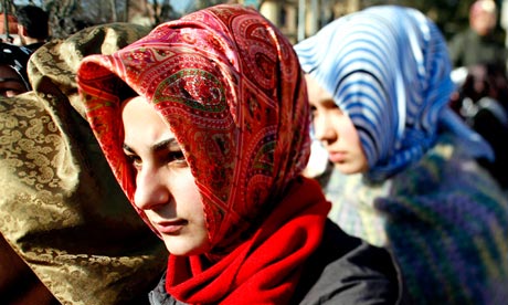 women with headscarves
