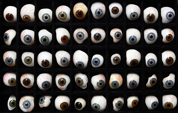 20 Photos: A tray of glass eyes at the shop of an ocularist in Munich