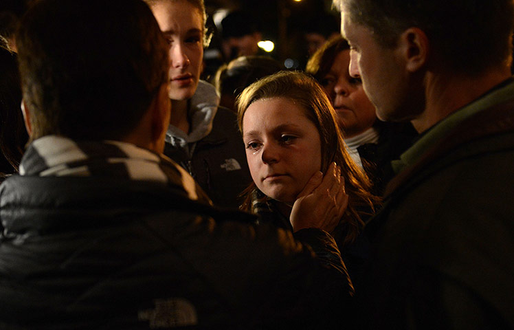 Sandy Hook aftermath: People gather for a prayer vigil