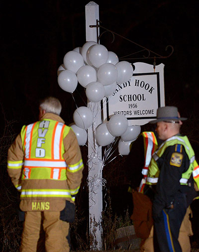 Sandy Hook aftermath: White balloons