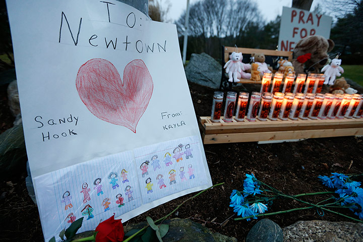 Sandy Hook: A child's message rests by a memorial