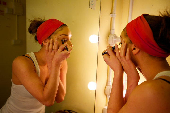 Pantomine: Dancer Alix Ross prepares to go on stage