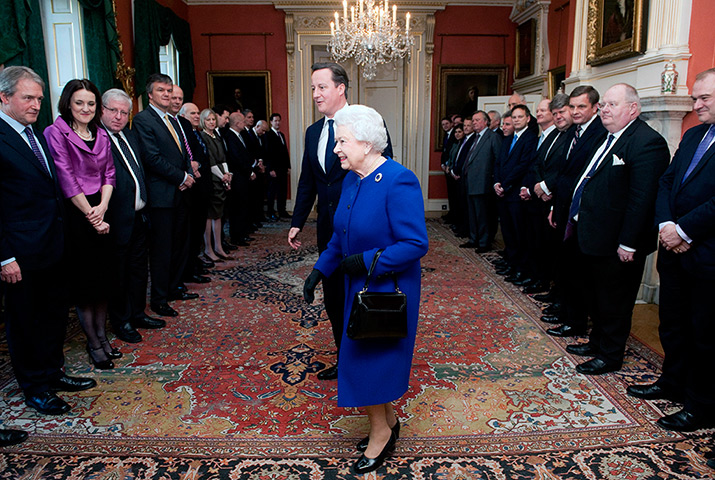 The Queen at No 10: Queen Elizabeth II is presented to members of the Cabinet 