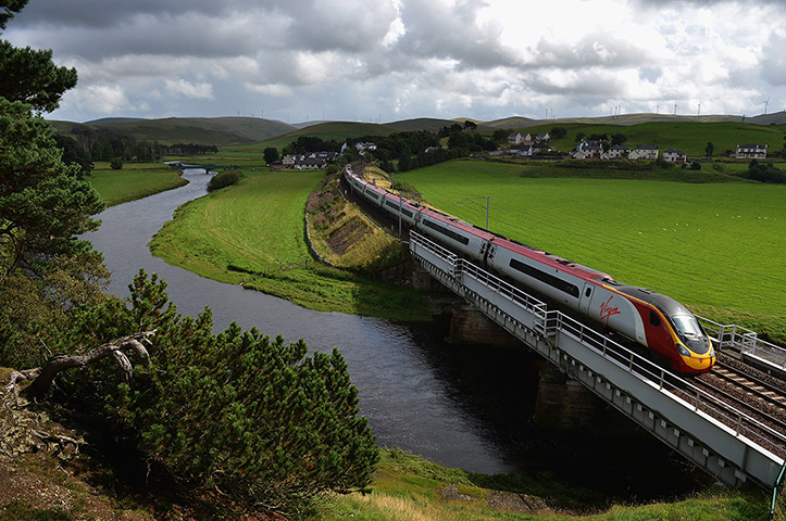 Year in business: A Virgin train passes along the West Coast mainline route