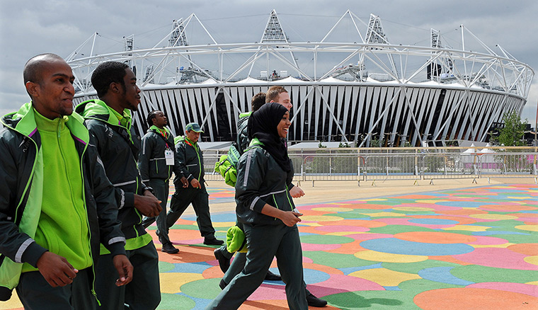 Year in business: G4S security workers at the Olympic Park in Stratford in London