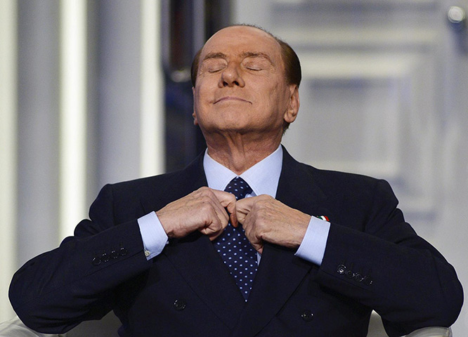 Lighter look: Silvio Berlusconi on Italian Raiuno TV program