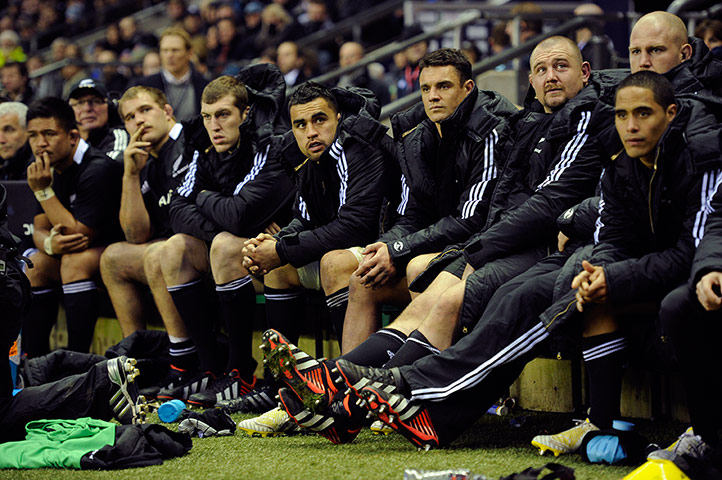 tom england v nz: The dejected All Black bench