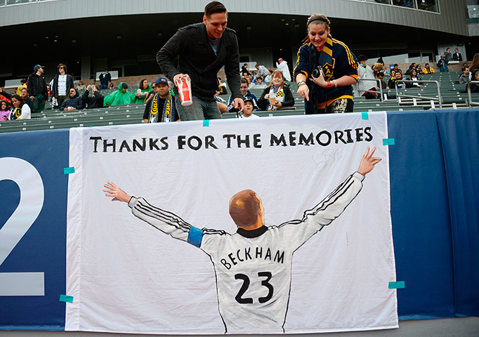 MLSCup: Fans display a banner bidding farewell t