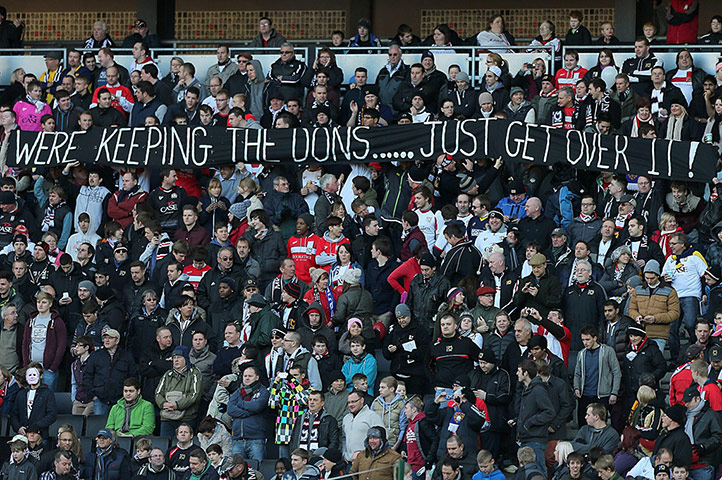 MK Dons v Wimbledon: MK Dons banner
