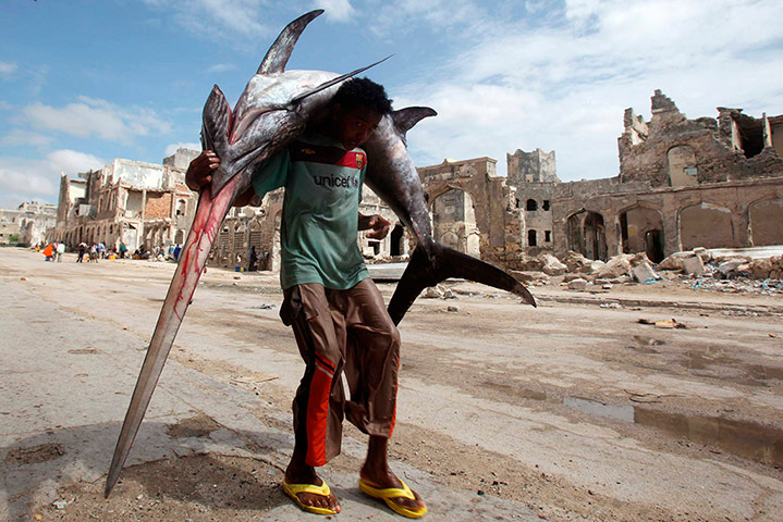 20 Photos: A fisherman carries a swordfish