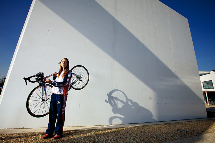 Portraits of 2012: Laura Trott at the Manchester Velodrome 