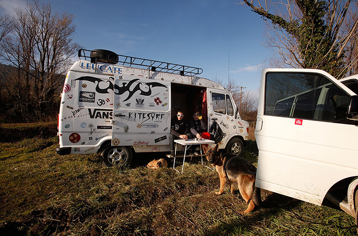 Bugarach prophecy: Tourists sit in their van in Bugarach