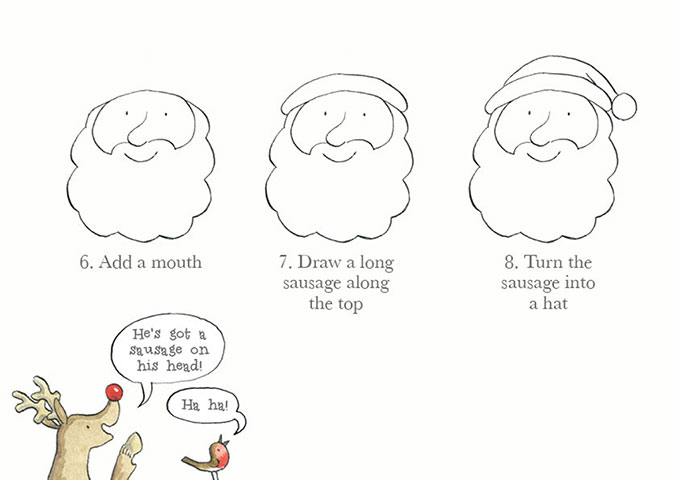 Drawing Father Christmas: How to Draw Father Christmas 5