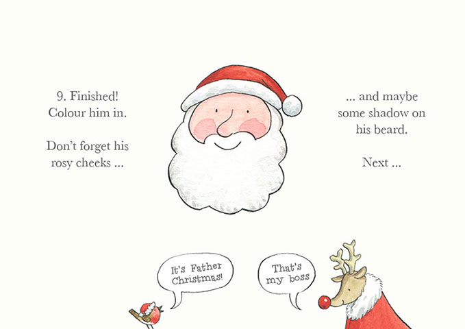 Drawing Father Christmas: How to Draw Father Christmas 6