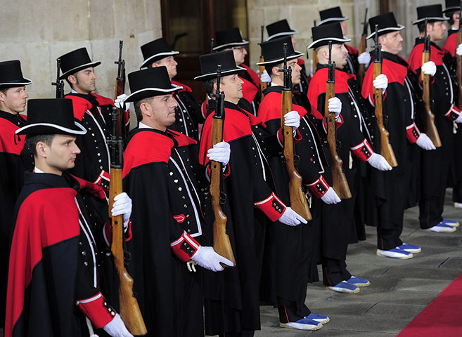 24 hours in pictures: Honour guard of Catalan police officers