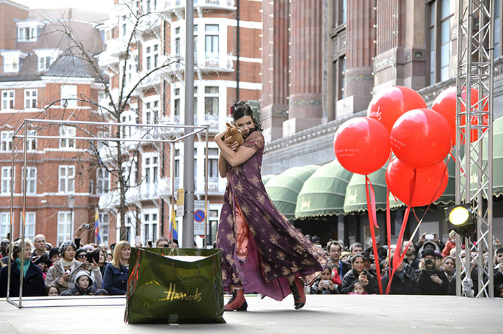 Boxing day sales: Cirque Du Soleil put on a special performance to open the Harrods Sale