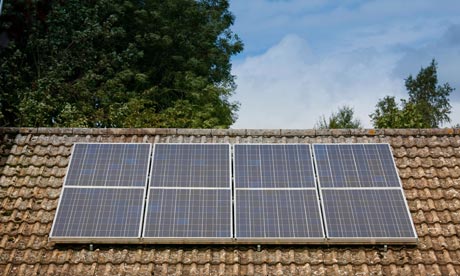 Solar panels on a bungalow
