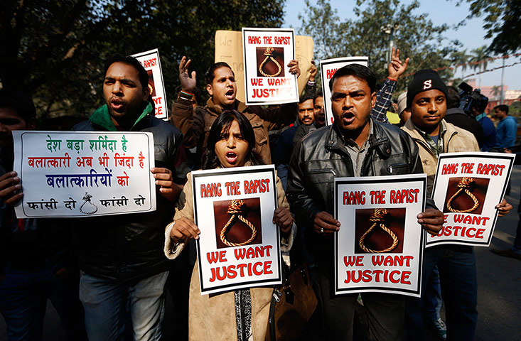 India: Indians hold banners to seek capital punishment for rapists