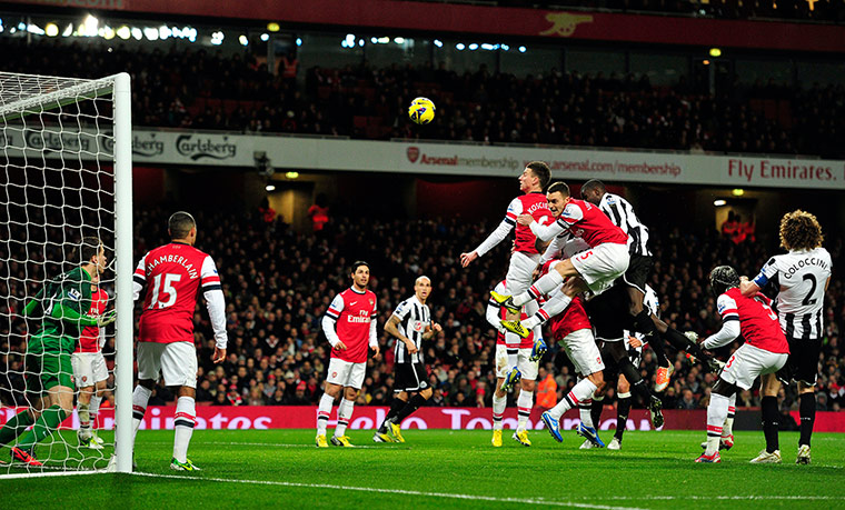Saturday Sport Pictures: Demba Ba heads towards goal against  Newcastle United