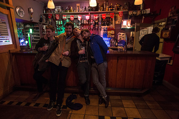 Other Voices: The Villiagers enjoy a pint before playing